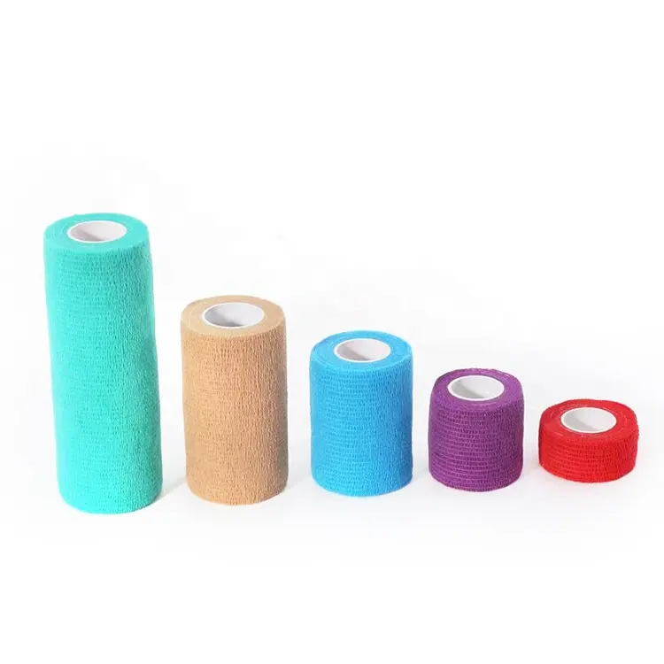 Kostenlose Probe drucken Logo Pet Wrap Flexible elastische Bandage Vet Wrap Selbst klebende kohäsive Bandage