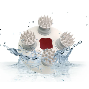 LJ Factory Custom <span class=keywords><strong>Mini</strong></span> masaje de manos eléctrico cepillo para el crecimiento del cabello cabeza refrescante masajeador de cuero cabelludo corporal de silicona con LOGO - Product Image 3