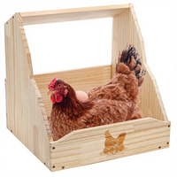YIMITEE Nido per Galline in Legno 15x13.5x15 Montaggio a Parete Facile da Assemblare Grande Scomparto Singolo per Galline Anatre Colombi Pollame