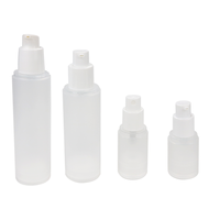 Flacon pompe cosmétique sans air en plastique PP blanc transparent mat avec pompe à lotion, flacon pompe à lotion givré