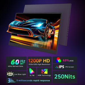 จอภาพพกพาขนาด 14 นิ้ว ความละเอียด 1920x1200 FHD อัตราส่วนภาพ 16:10 หน้าจอ IPS ขอบจอบาง พอร์ตเชื่อมต่อ Type C จอแสดงผลภายนอก รองรับ VESA สำหรับแล็ปท็อป <span class=keywords><strong>MacBook</strong></span> และโทรศัพท์ - Product Image 3