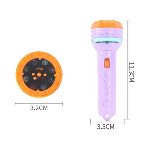 만화 토치 램프 장난감, 조기 교육 장난감 취침 시간 벽 천장 야간 램프 손전등 프로젝터 소년 소녀 선물