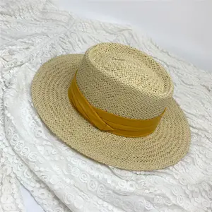 S5320 moda 2020 moda carta paglia cappelli della spiaggia del sole paglietta cappello delle signore delle donne di estate cappelli con fascia