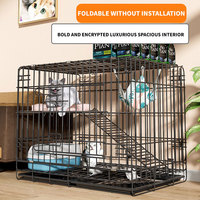 Cage pour animaux de compagnie en fil métallique robuste pliable en gros, cage pour chien en acier empilable et niche pour chat en fer, maison pliable pour animaux de compagnie