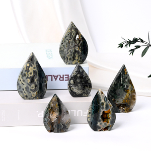 Vente en gros de sculptures en cristal naturel de guérison, sculptures en cristal de jaspe océanique de forme libre pour la décoration - Product Image 4