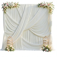 Rideau de fond ivoire 3m-3,6m, 2 panneaux, en polyester infroissable, pour mariages, fêtes et photographie d'anniversaire, fabriqué en Chine