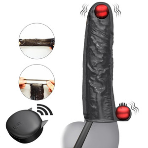 Vibrierende Kondome Vergrößerung für Männer Wieder verwendbare Kondome Dildo Vibrator Penis Ring Ärmel Adult Sex Shop Sex - Product Image 4