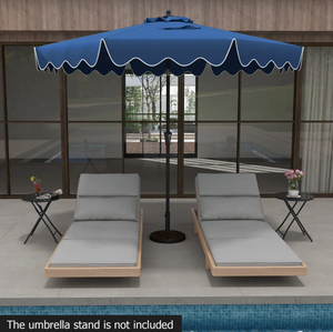 Modern Ekstra Büyük UV Koruyucu Rüzgar Geçirmez Veranda Şemsiyesi Açık Hava Şemsiyesi Havuz Kenarı Yuvarlak Mavi Krank Kolu Eğimli - Product Image 6
