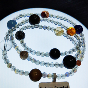 Bracelet <span class=keywords><strong>et</strong></span> collier extensibles 2-en-1 en <span class=keywords><strong>labradorite</strong></span> naturelle <span class=keywords><strong>et</strong></span> cristaux mélangés, bijoux multi-usages en pierres précieuses - Product Image 2