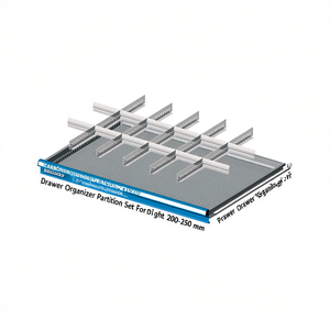 Ensemble de séparateurs de tiroirs Fami 54x36 mm, hauteur frontale 200-250 mm, pour rangement de tiroirs - Product Image 3