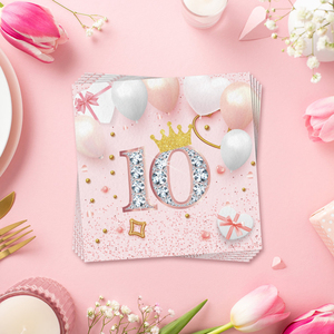 Servilletas de <span class=keywords><strong>Cumpleaños</strong></span> con Diseño de Lazo para Niñas, Ideales para Fiestas de <span class=keywords><strong>Cumpleaños</strong></span> y Celebraciones - Product Image 3