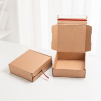 Boîte d'expédition en carton ondulé extra-résistant en stock, sans ruban adhésif, avec fermeture à glissière pour vêtements, accessoires, emballage cadeau, livraison rapide