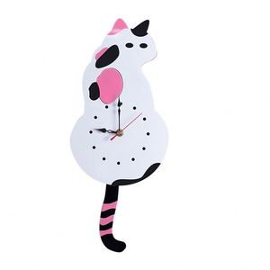 Silent <b>Cat</b> Tail <b>Wall</b> <b>Clock</b> - Cartoon Swing <b>Clock</b> Decor for Living Room & Bedroom - Product Image 1