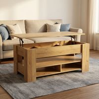 Table basse convertible et extensible de style ferme moderne, hauteur réglable, pliable, écologique, pour salon