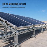 Profilé en C en acier galvanisé standard 41x41 41x62mm à fentes pour support de panneau solaire