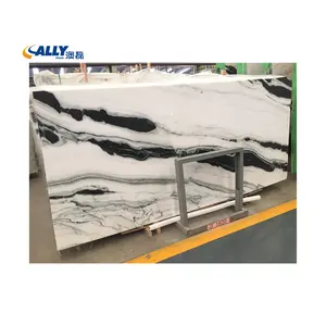 AllyStone Grade Top Natural White Marble Stone Cut To Size Luxury Step Worktop Panda White Marble