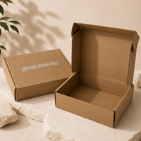 Emballage d'expédition et d'abonnement en carton kraft brun imprimé sur mesure avec logo blanc pour boîte cadeau d'entreprise