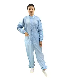 Pharmacy Lab Use Washable Lint Free Polyester ESD Cleanroom Suit Anti-Static Coveralls Cloths
