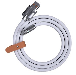สายชาร์จซิลิโคนเหลว120W 1M 6A ไฟแสดงสถานะแบบหมุนได้สังกะสีอัลลอยสายชาร์จเร็วมาก - Product Image 5