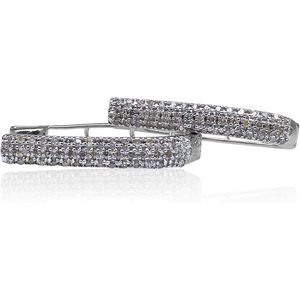 Pendientes de Aro con Diamantes Ornaatis, 0.30 Quilates en Total, Corte Redondo, Plata de Ley, Color G I, Claridad P2, para Uso Diario de Mujeres - Product Image 3