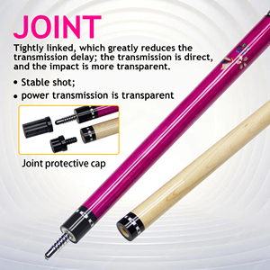 ไม้คิวพูลลายดอกซากุระฝังในไม้เมเปิล - หัวคิว 12.5 มม. ข้อต่อ Uni-loc ลายดอกไม้สีชมพู - Product Image 3