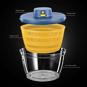 Innovador Escurridor de Ensaladas Eléctrico de Doble Modo con Tambor de Plástico de 4L Libre de BPA, Parada Automática y Motor Silencioso para Uso en la Cocina del Hogar - Product Image 3