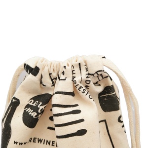 Sac à vin réutilisable en coton de haute qualité, sac cadeau anti-poussière pour bouteille de vin, sac en coton écologique avec cordon de serrage et logo – Offre Spéciale - Product Image 2