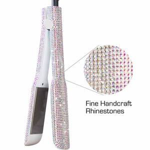 Planchas de cabello профессиональный ионный Стразы титановый выпрямитель для волос салон выпрямитель для волос, керамический bling изготовленный на заказ плоские утюги - Product Image 5