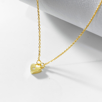 Collar de Plata 925 con Colgante de Corazón, Joyería de Moda Única, Chapado en Oro, Suministro al por Mayor Psj