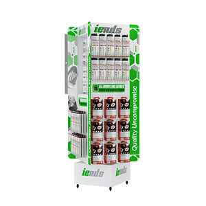 Multi-Functional Rotating Display with Hooks & Door 4 Sided Metal Floor <b>Stand</b> for Charging Cable USB Adapter Phone Repair Shop - Product Image 2