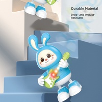 Jouet éducatif pour enfants, lapin guitariste mignon qui s'illumine, joue de la musique, se balance et danse