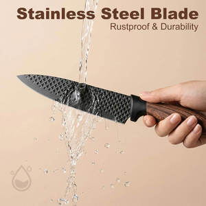 Wholesale 8 Pieces Cutlery <b>Set</b> Stainless Steel Kitchen <b>Knife</b> <b>Set</b> with Anti-Rust Coating Blade and Wood Grain PP Handle - Product Image 4