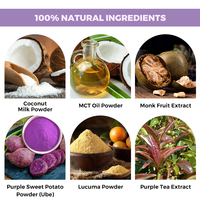 Poudre de lait de coco superalimentaire naturelle à marque privée, poudre de patate douce violette, poudre de latte Ube
