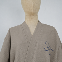 Peignoir gaufré épais pour hôtel et spa, col kimono, bien-être, unisexe, service ODM, léger, long, pour le voyage et la détente