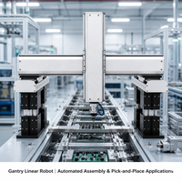 Système de mouvement linéaire XYZ à 3 axes en aluminium avec moteur à engrenages pour machine de gravure, système de portique robotisé, précision de 0,02 mm