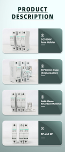 Base <span class=keywords><strong>de</strong></span> Fusible USFULL, la Más Vendida, con Certificación CE, <span class=keywords><strong>de</strong></span> 1 Polo y <span class=keywords><strong>2</strong></span> <span class=keywords><strong>Polos</strong></span>, 1000V, 10*38mm, 15A, 30A, 32A, para Sistemas <span class=keywords><strong>de</strong></span> Energía Solar - Product Image 4