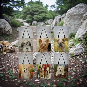 Bolsa de Hombro de Lona Creativa para Mujer con Estampado de Perro de Dibujos Animados, Ideal para Viajes y Compras - Product Image 5