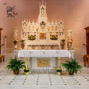 BLVE Grande Taille Intérieur <span class=keywords><strong>Église</strong></span> Sculpté À La Main <span class=keywords><strong>En</strong></span> Pierre Naturelle Table D'autel Religieux Marbre <span class=keywords><strong>Catholique</strong></span> Autel <span class=keywords><strong>De</strong></span> Prière - Product Image 2