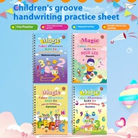 Livre de Pratique d'Écriture Sillonné pour Enfants, Édition Française, 4 Ensembles de Cahiers Magiques Transfrontaliers