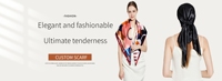 Foulard carré en satin de soie personnalisé pour femme, imprimé, 35 pouces, style soie, pour l'été, foulard de créateur pour cheveux