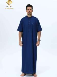 Último modelo 2026: Túnica de oración de material suave antipilling, Thobe árabe de alta gama para hombre, diseño moderno. - Product Image 5