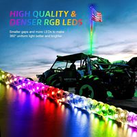 Usine 4FT LED RGB Phantom Spiral Flagpole Lights pour Beach Car Lights Buggy Ambient Whip Lights