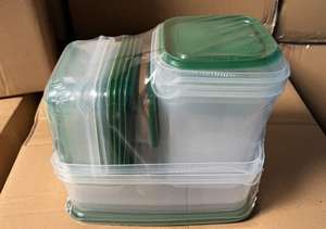 17 Piece <b>Stackable</b> Plastic Meal Prep Reusable Food <b>Storage</b> <b>Containers</b> with Lids Kitchen Organizer - Product Image 3