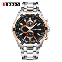Curren 8023 Quarzuhr Herren Edelstahlarmband Business-Uhr Modische Leuchtzeiger Casual Armbanduhr Wasserdichte Uhr