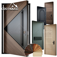 Porte en bois sur mesure moderne pour l'intérieur et l'extérieur, porte d'entrée pour villa, appartement, projet résidentiel, fabricant