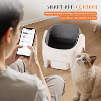Nouvelle litière automatique pour chat de luxe, modèle haut de gamme, design ouvert, autonettoyante, facile à nettoyer, en plastique écologique, grande capacité 65L
