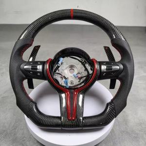 Volante de Fibra de Carbono Real con Paletas Anchas para <span class=keywords><strong>BMW</strong></span> F36 F20 M3 M4 F80 F82 E90 E91 E60 X5 F15 X6 F16 F10 F30 F32 <span class=keywords><strong>F60</strong></span> - Product Image 1