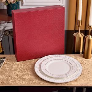 Juego de Vajilla de Porcelana Ecológica de 8/10 Pulgadas con Juego de Tazas, Vajilla de Lujo Europea Dorada en Caja de Regalo con Diseño de Jungla y Desierto - Product Image 2