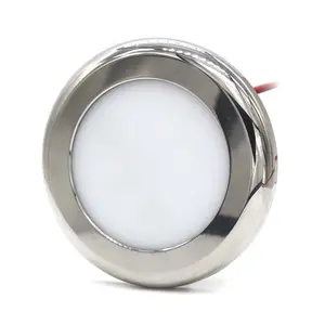 WEIKEN Stainless Steel Casing 12V 24V Dimmable LED Ceiling Light with Touch Sensor Switch, Led Dome Light Boat Cabin Light