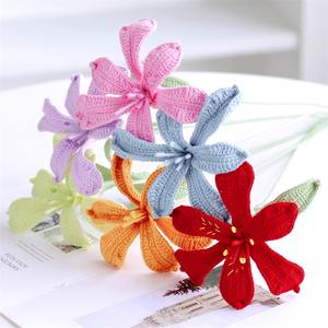 Flor de microganchillo fino, flor de ganchillo hecha a mano, flor de simulación de seis pétalos, flor tejida a mano con hilo de algodón - Product Image 3